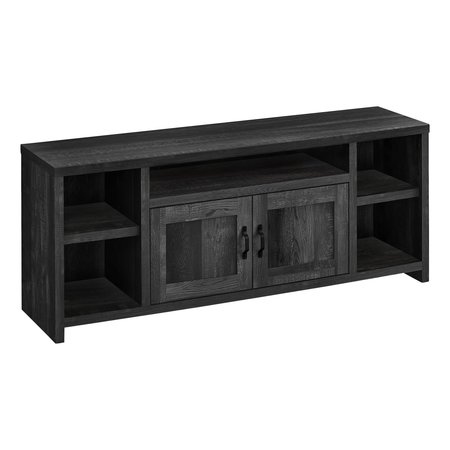 MONARCH SPECIALTIES Tv Stand, 60 Inch, Console, Storage Cabinet, Living Room, Bedroom, Laminate, Black I 2743